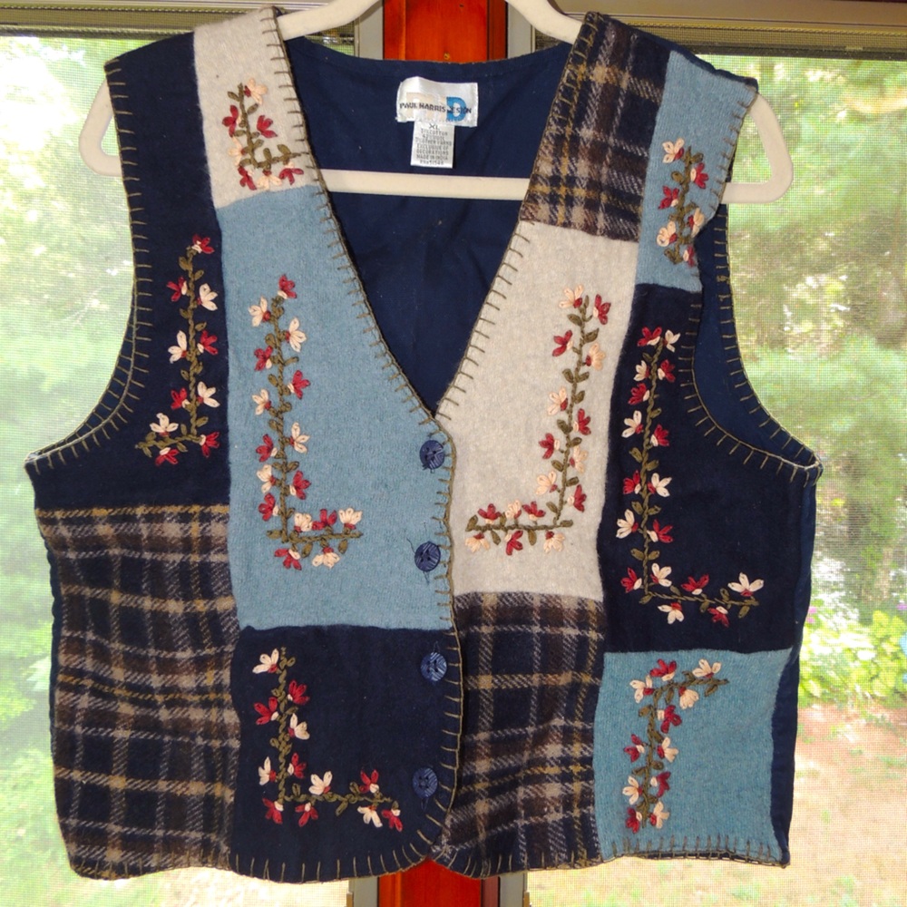 Paul Harris Design Floral Embroidered Vest